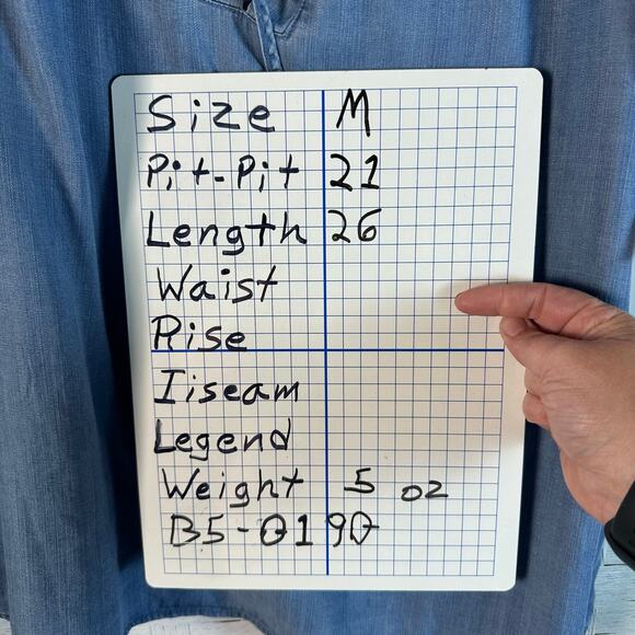 Time & true lightweight denim blouse flutter sleeve peasant bohemian summer - Picture 9 of 9